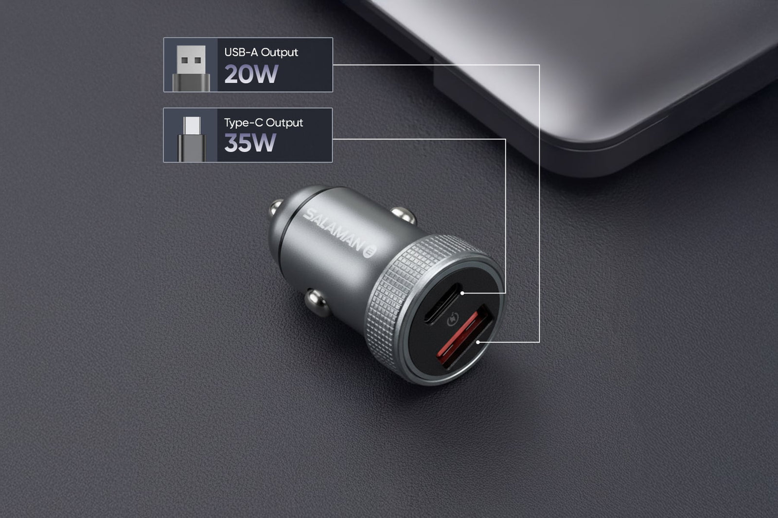 Salaman Edge SF 55W PD Car Charger