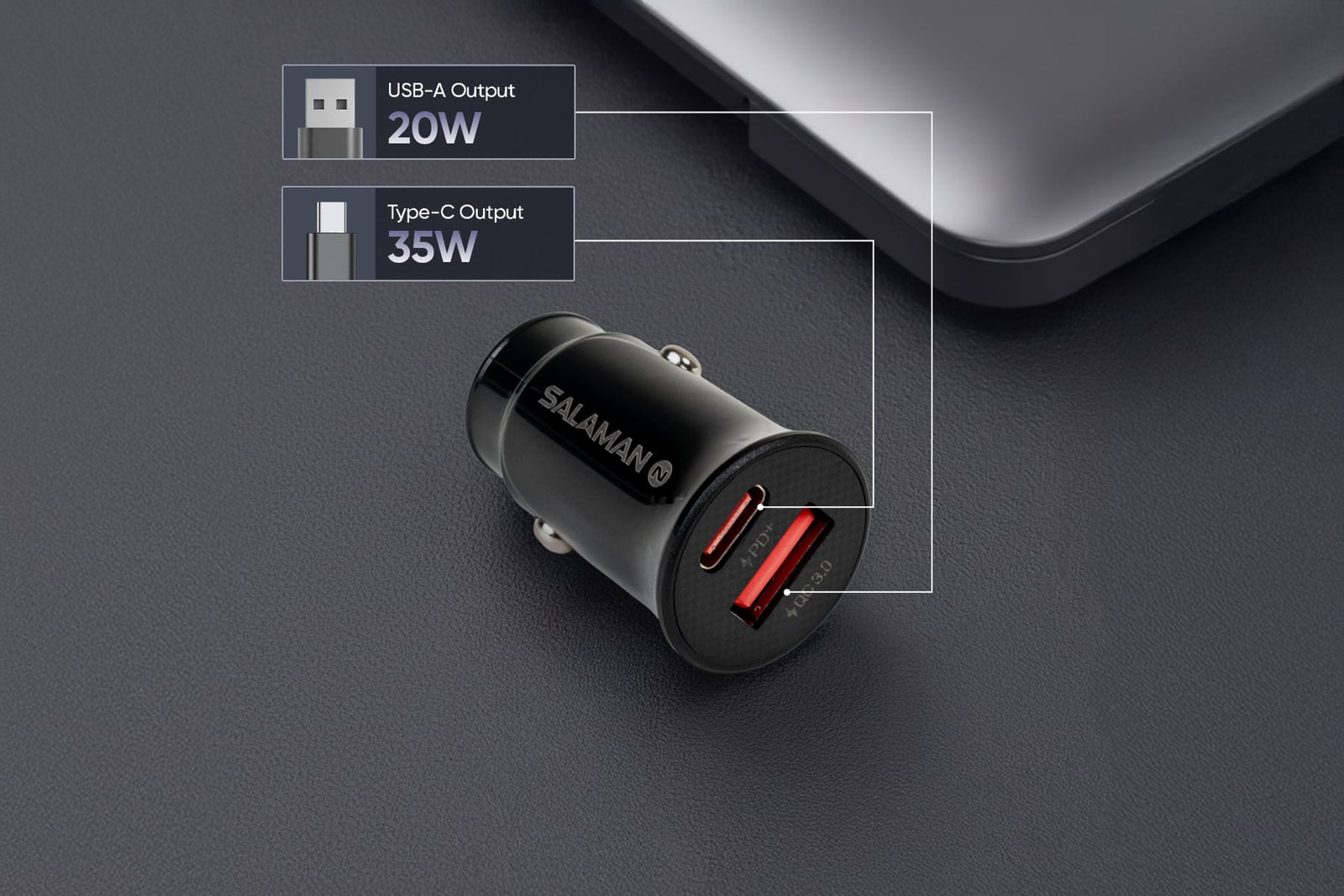 Salaman Nano EA 55W PD Car Charger