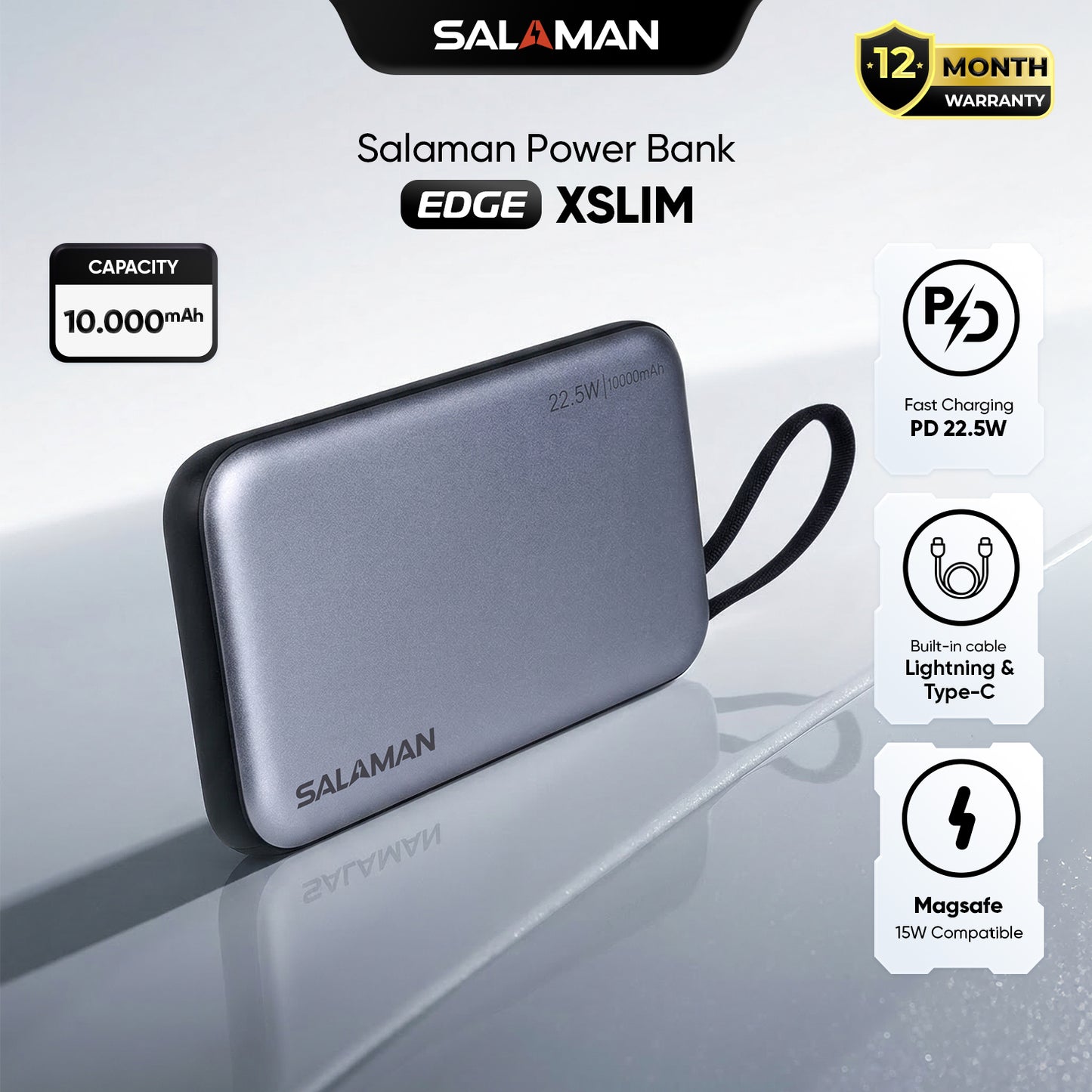 Salaman Edge XSlim Power Bank 10000mAh 22.5W