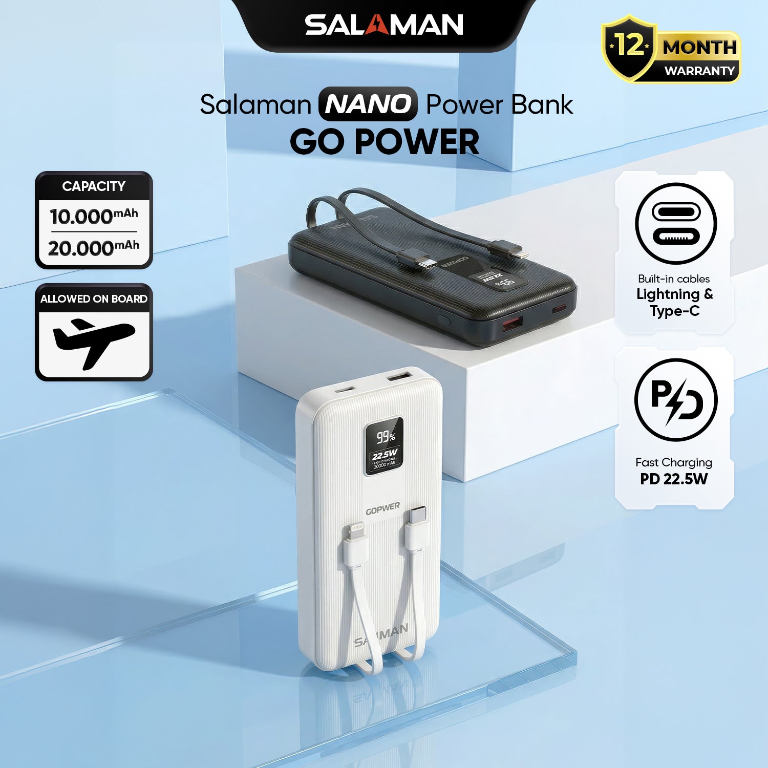 Salaman Nano GoPower Power Bank 10000mAh 22.5W