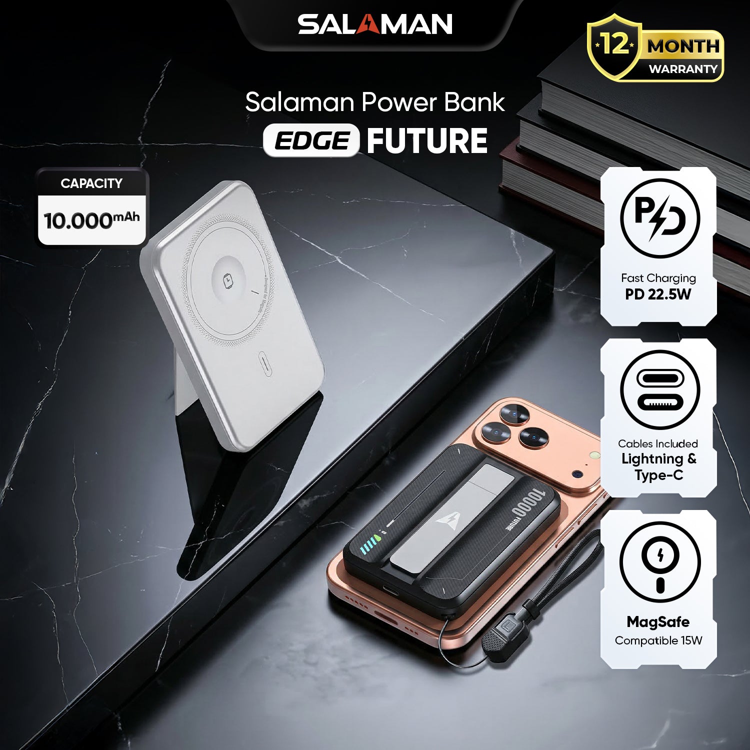 Salaman Edge Future Power Bank 10000mAh 22.5W