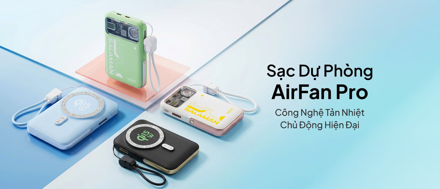 Salaman Edge Airfan Pro Magnetic Power Bank 10000mAh  22.5W Banner