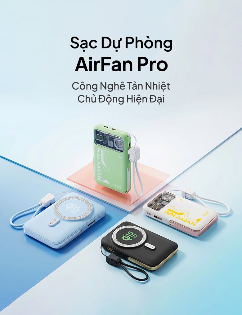 Salaman Edge Airfan Pro Magnetic Power Bank 10000mAh  22.5W Banner Mobile