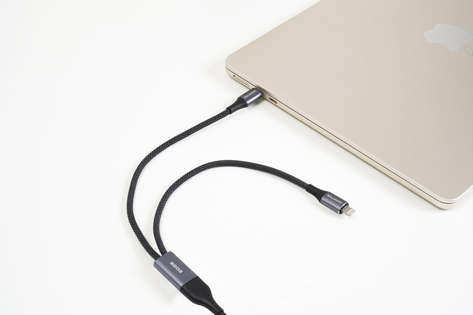 Salaman Edge SP USB-C to USB-C + Lightning Cable 60W Braided Dual Connector