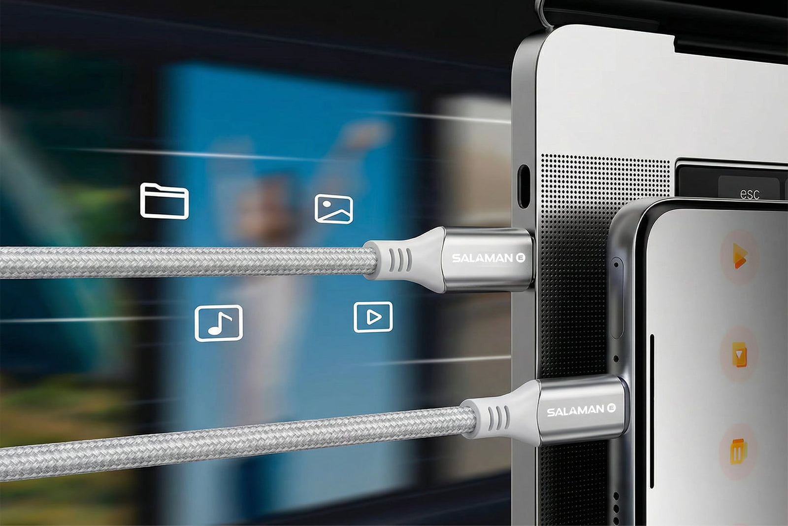 Salaman Edge SV USB-C to USB-C Cable 100W Braided E-Marker