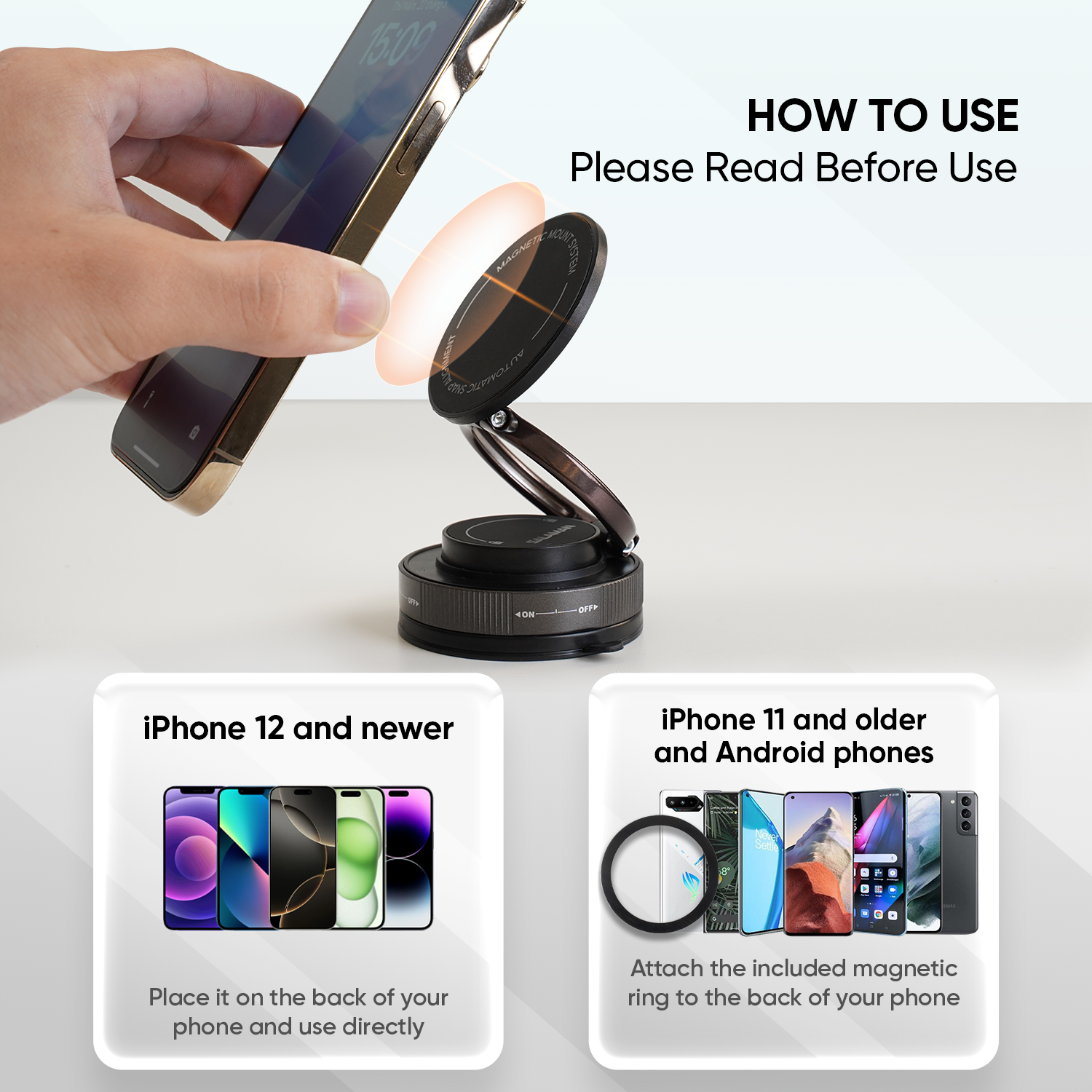 Salaman Nano G01 Magnetic Vacuum Phone Holder