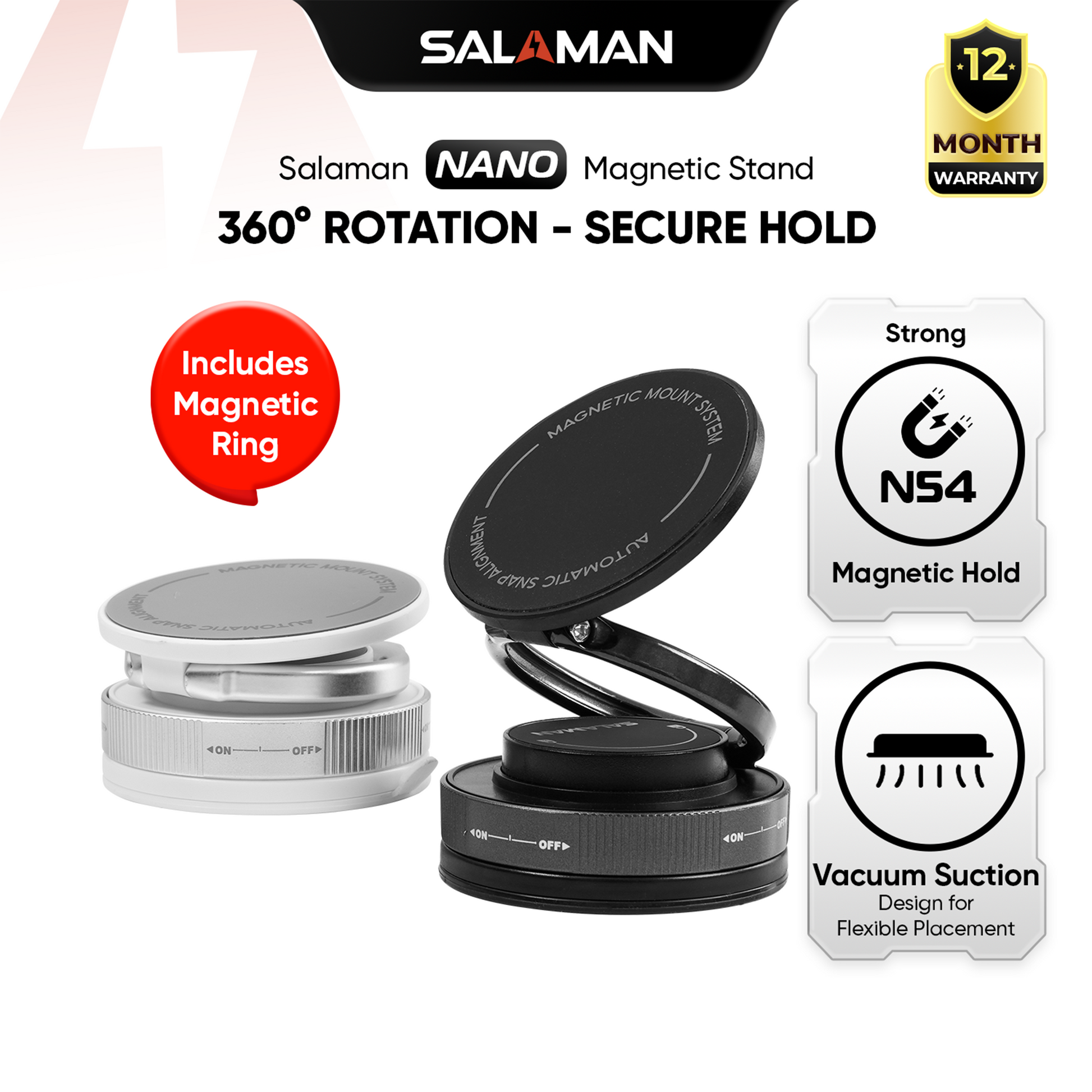Salaman Nano G01 Magnetic Vacuum Phone Holder